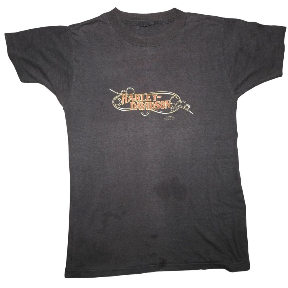Vintage 1986 Harley-Davidson Pierce Dekalb, IL 3D Emblem T-Shirt Men's Small